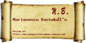Marienescu Barnabás névjegykártya